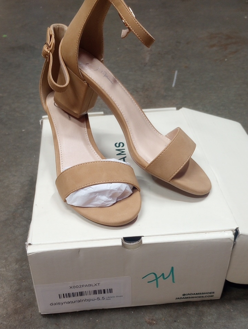Women’s J. Adams Ankle Strap Open-Toe Heels - Natural New In Box*